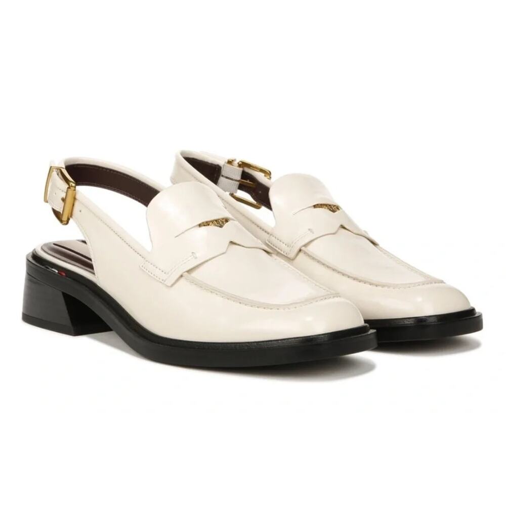 Franco Sarto Ivory Giada Slingback Penny Loafers Size 8